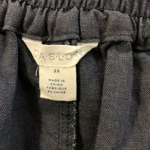 Caslon Wide Leg Cropped Linen Pants 2X - Picture 4 of 5